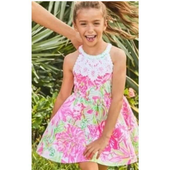 Lilly Pulitzer Girl's Kinley Dress Koala Me Maybe Size 14 Pink 001521 - Picture 1 of 6